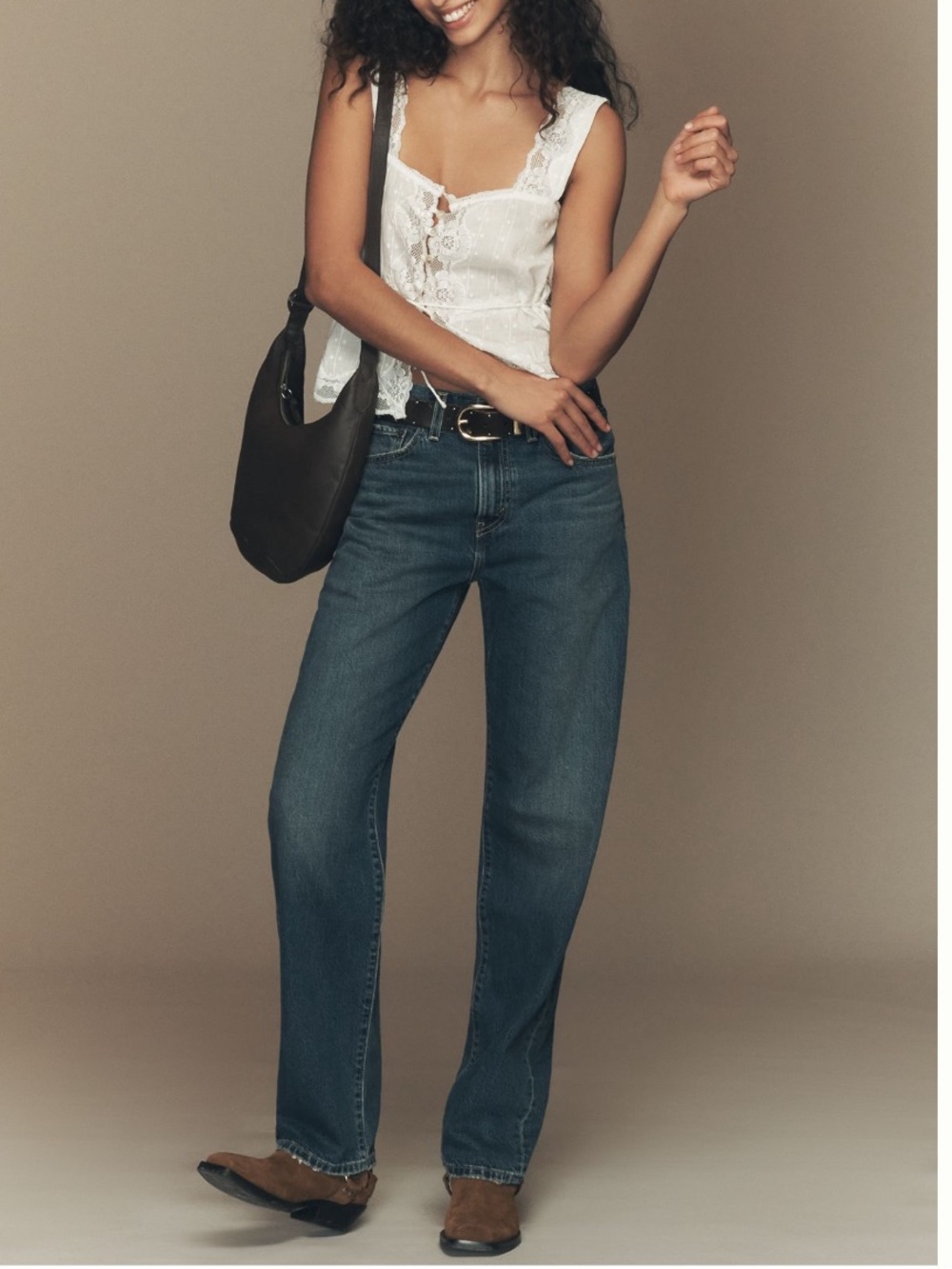 Levi’s premium easy dad high rise wide leg jeans